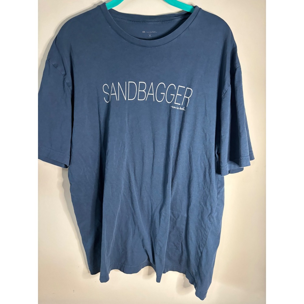 TravisMathew Sandbagger Graphic T-Shirt Mens XL Blue Pima Cotton Short Sleeve